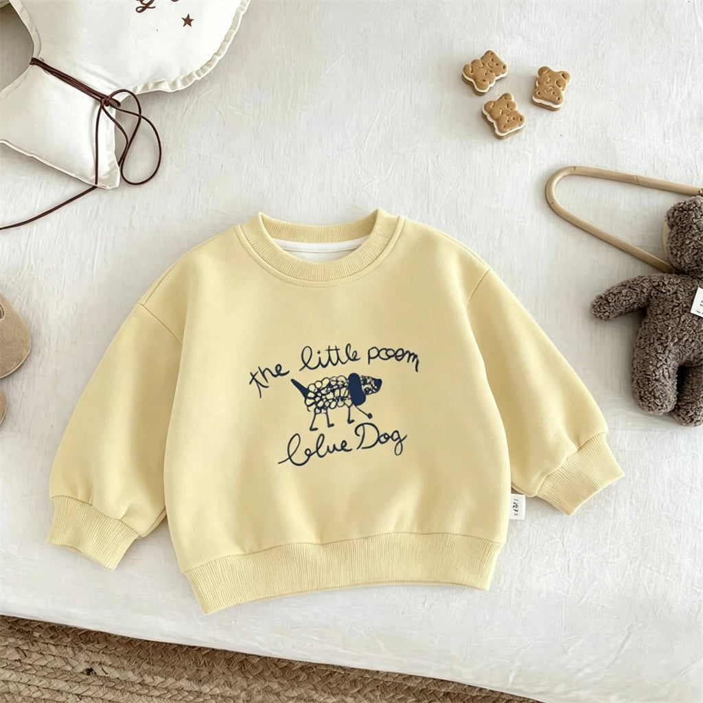 Kids Casual Sports Clothes Cute Printed Sweatshirt Outer Wear New Design Autumn Clothing Children's Crewneck Long-sleeved Tops