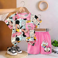 Kids Girls Summer Clothing Set Toddler Baby Pajamas Print 2-4 years  Short Sleeve T-Shirt And Shorts Children's Outfit