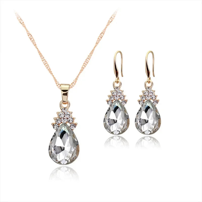 Gold Crystal Bridal Jewellery Set