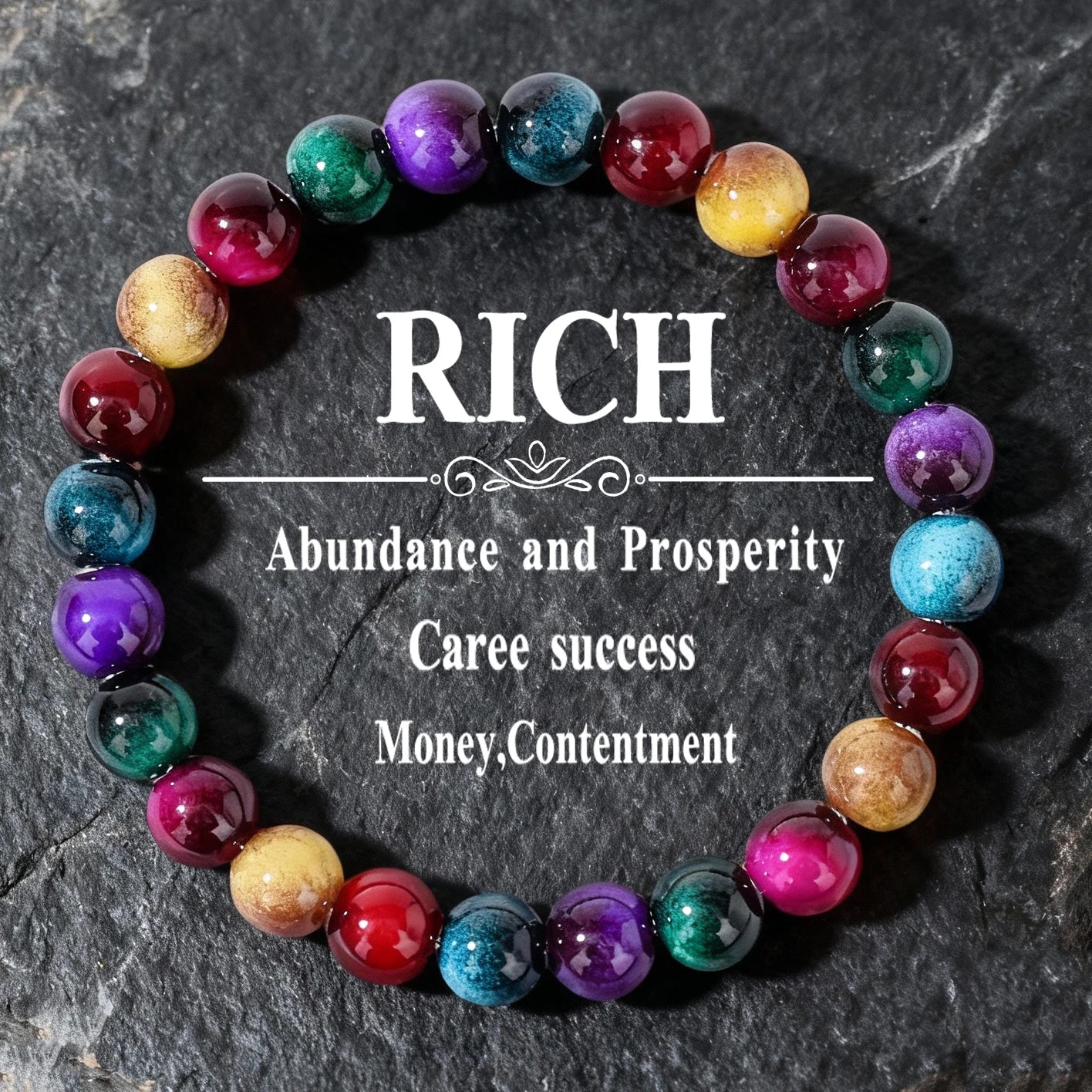 Beaded Bracelet Stack — Multicolour