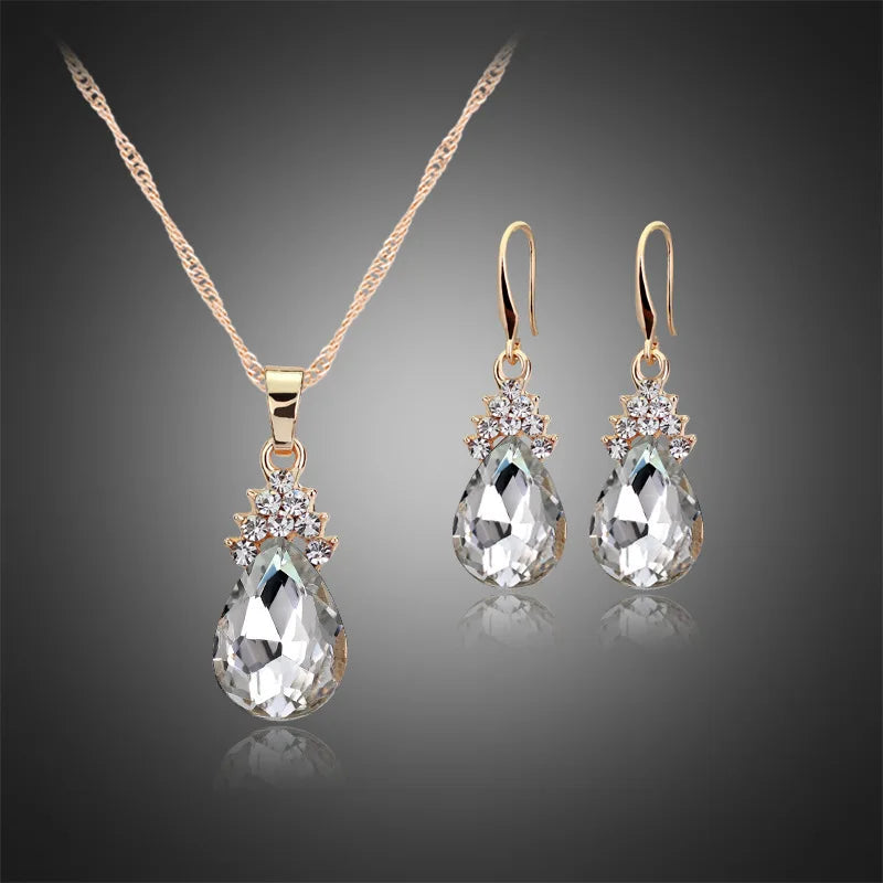 Gold Crystal Bridal Jewellery Set