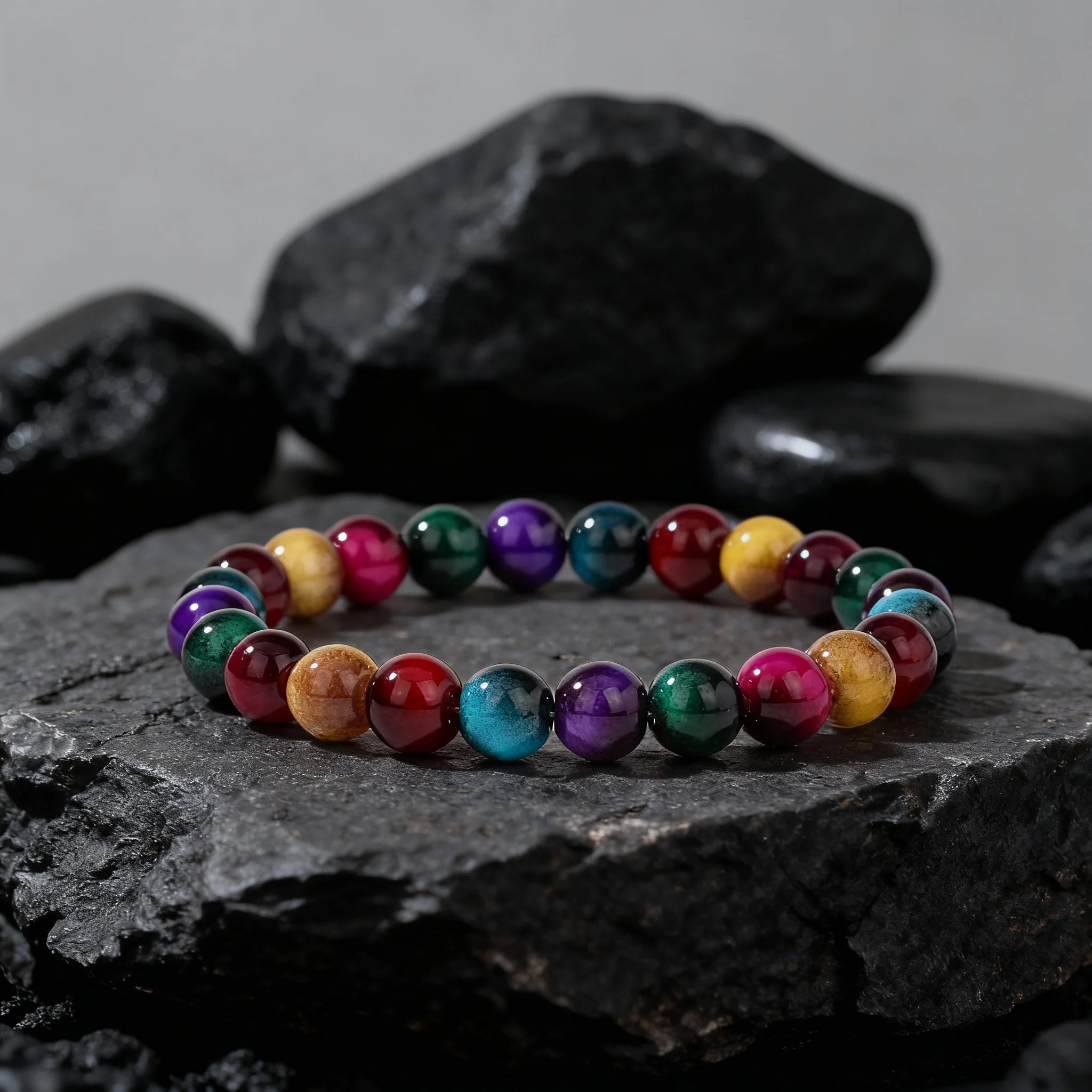 Beaded Bracelet Stack — Multicolour