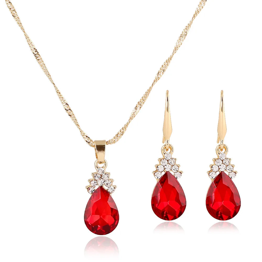 Gold Crystal Bridal Jewellery Set