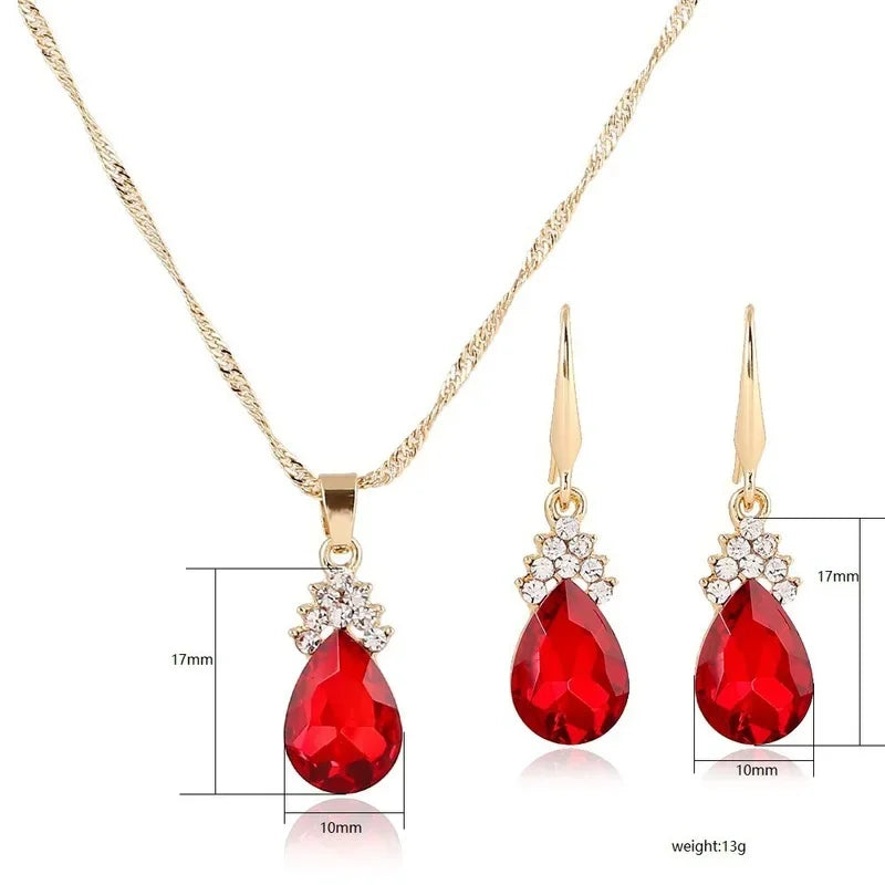 Gold Crystal Bridal Jewellery Set