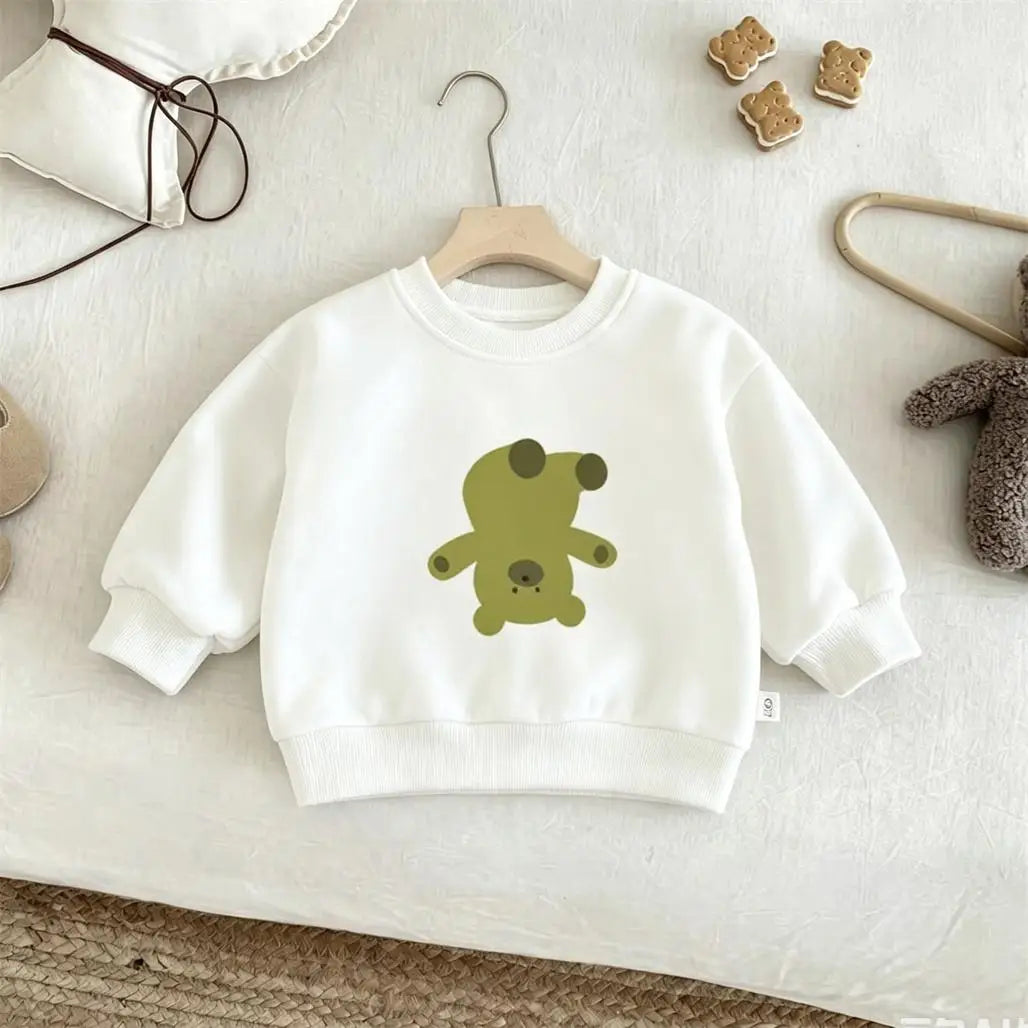 Kids Casual Sports Clothes Cute Printed Sweatshirt Outer Wear New Design Autumn Clothing Children's Crewneck Long-sleeved Tops