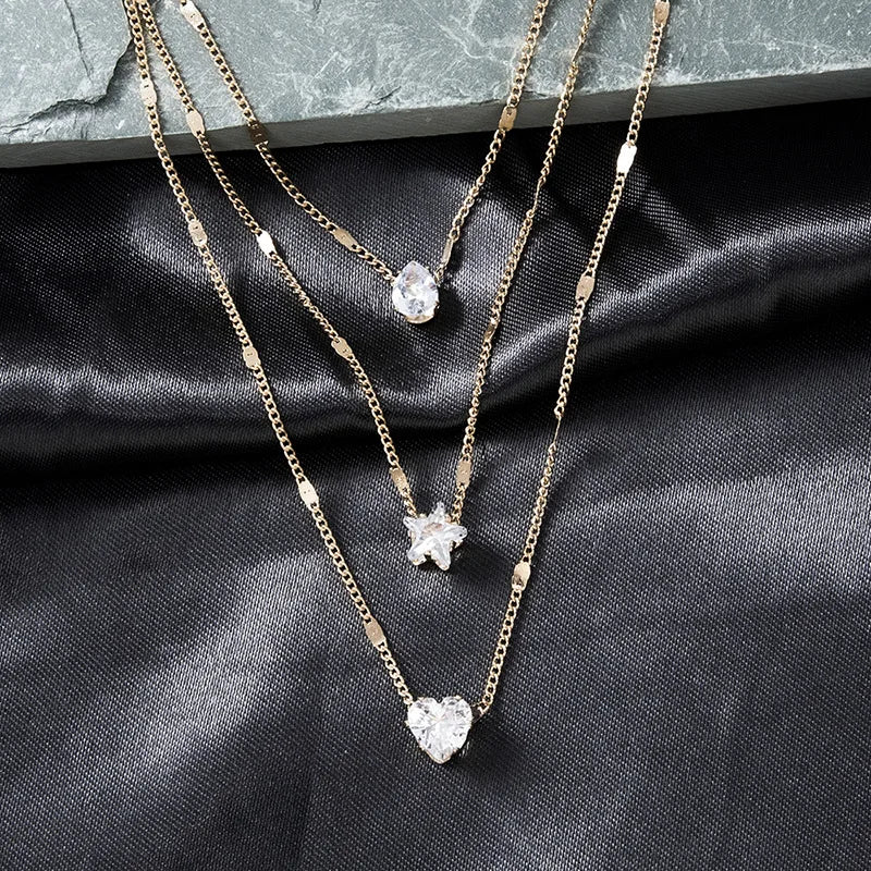Zircon Multilayer Choker Necklace
