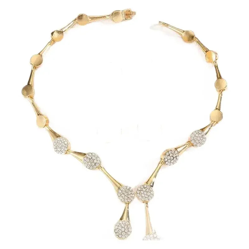 Golden Bridal Necklace & Earring Set