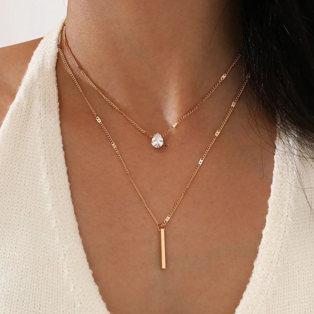 Zircon Multilayer Choker Necklace