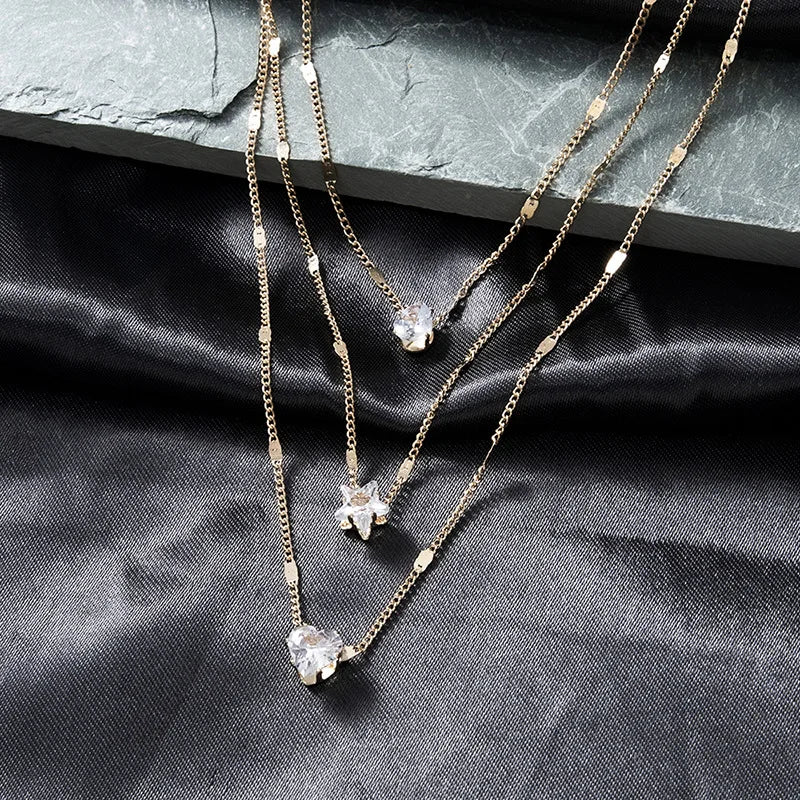 Zircon Multilayer Choker Necklace