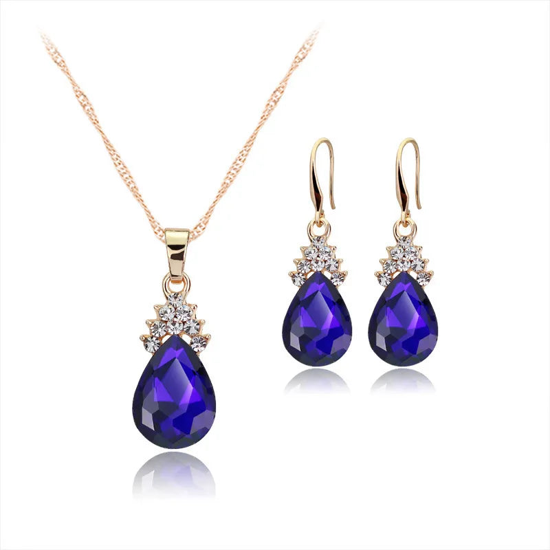 Gold Crystal Bridal Jewellery Set