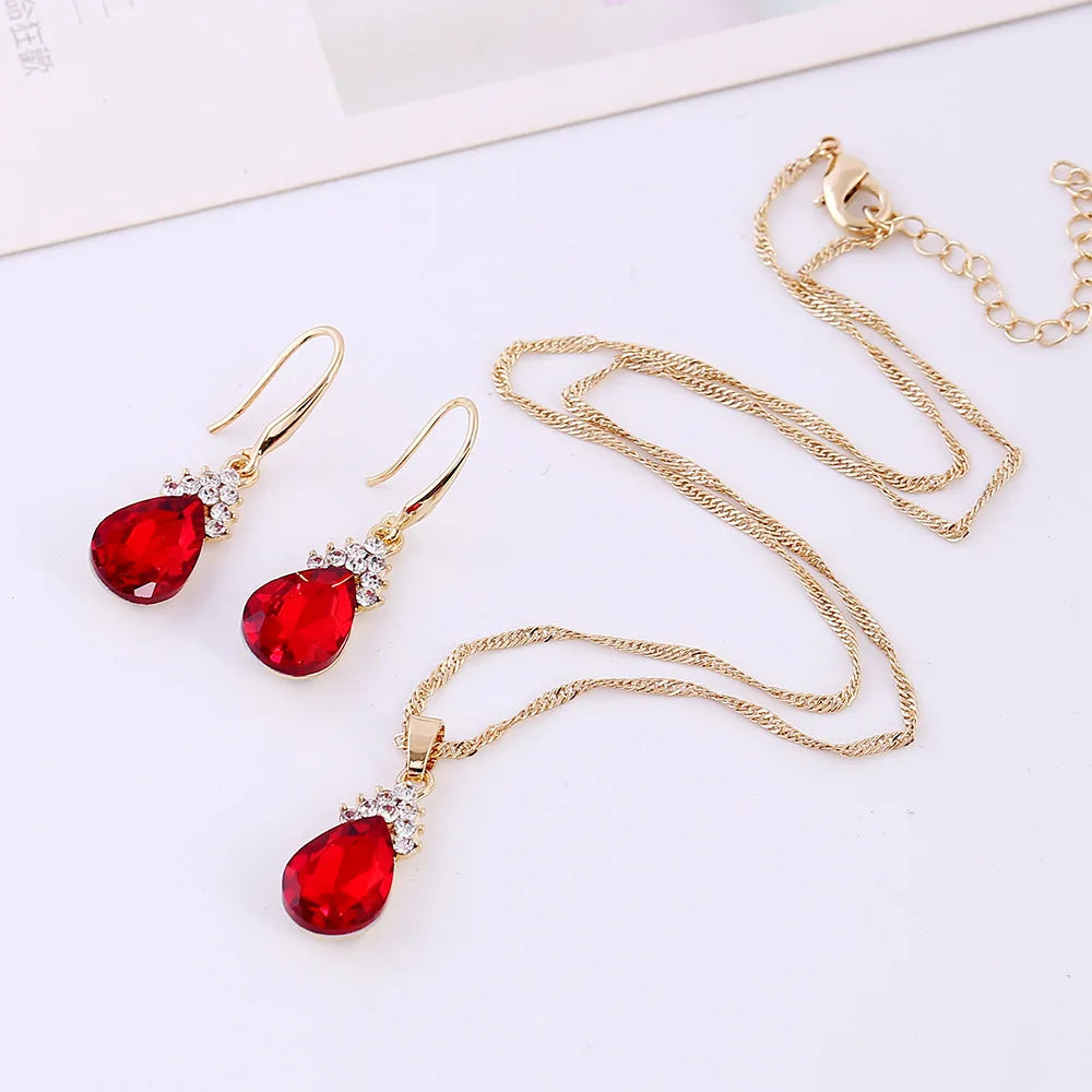 Gold Crystal Bridal Jewellery Set