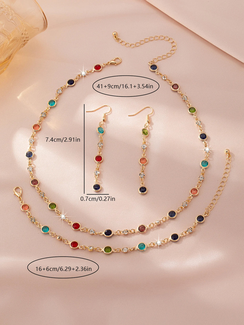 Light Luxury Earring, Bracelet & Necklace Set
