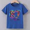 Children's Clothing Six Seven Print T-shirt Summer Girls Boys Punk Casual Fashion Tops Kids Colorful O-Neck Short Sleeve T-shirt