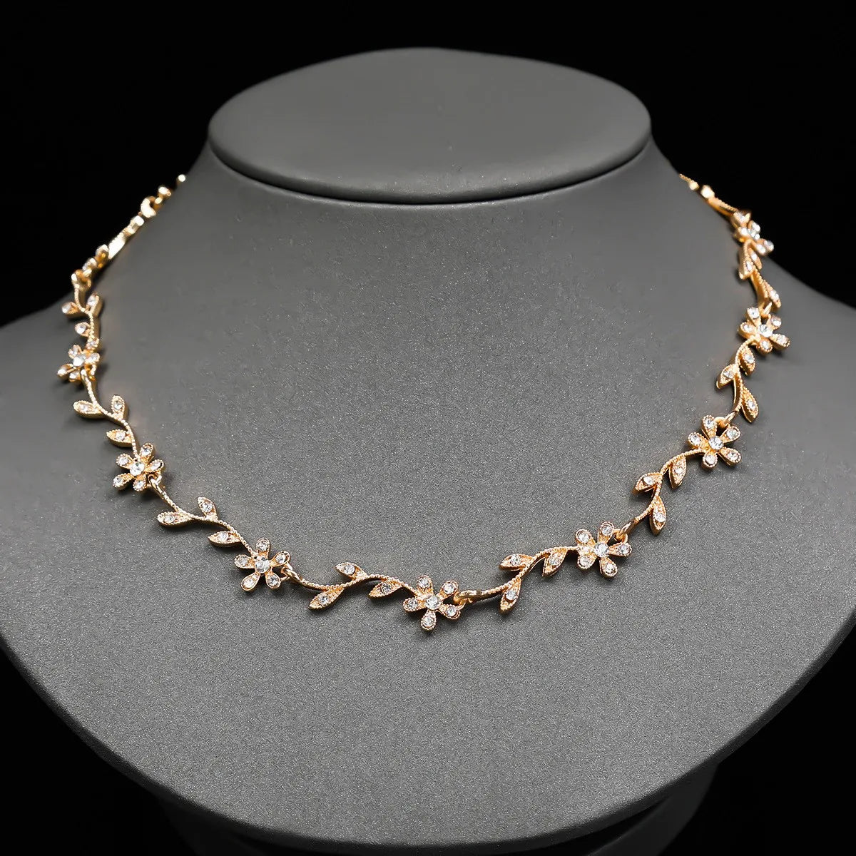 Diamond Leaf Bridal Jewellery Set — 4 Piece