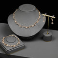 Diamond Leaf Bridal Jewellery Set — 4 Piece