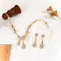 Golden Bridal Necklace & Earring Set